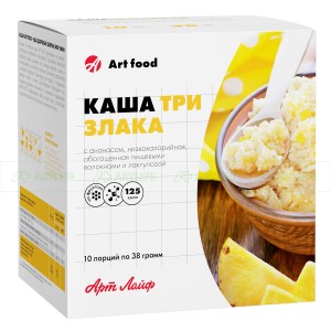 Каша-зърнена с ананас, нискокалорична, 10 порции по 38г